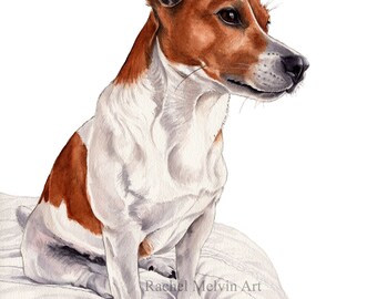 Jack Russell Fine Art Giclée print, wall art, nursery art, dog print, dog art, home decor, pet portrait, watercolour Jack Russell Terrier