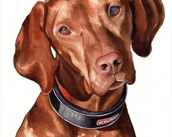 Hungarian Vizsla Fine Art Giclée print, wall art, nursery art, dog print, dog art, wildlife, home decor, brown dog, pet portrait