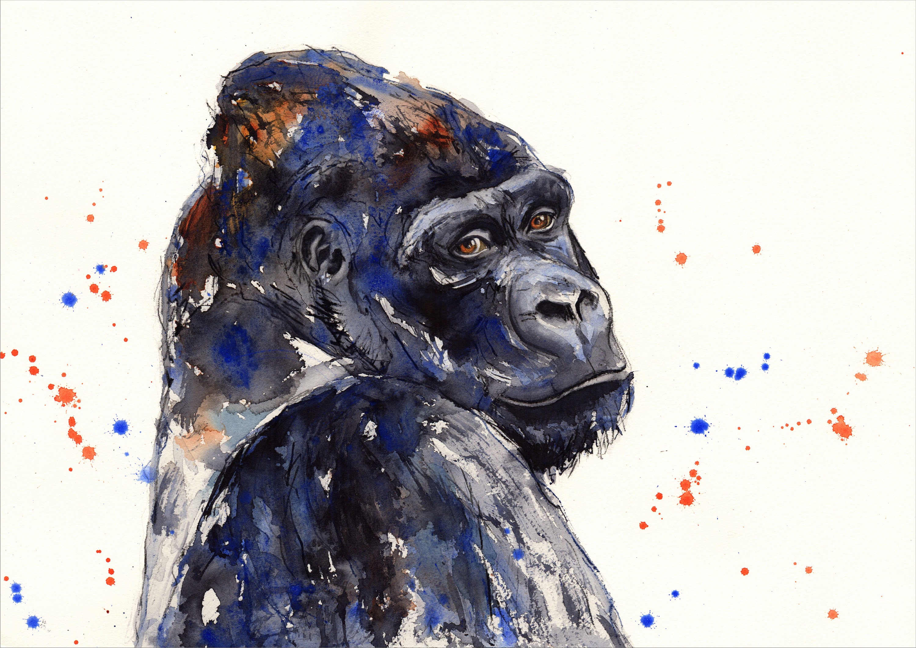 Gorilla Art Print Limited Edition Art Print Wildlife Wall Hanging