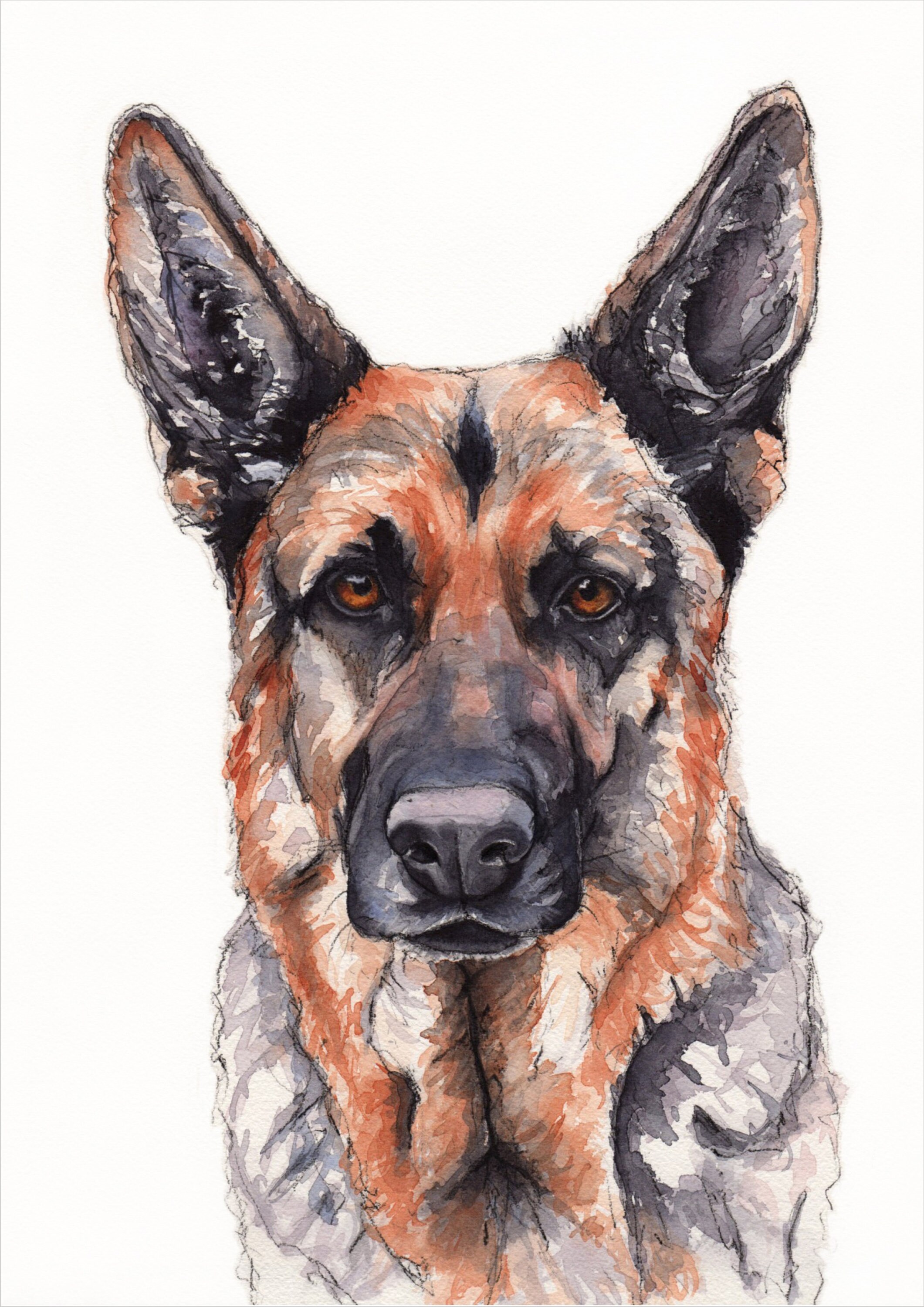 German Shepherd Fine Art Gicl??e Print, Wall Art, Nursery Art, Dog Print