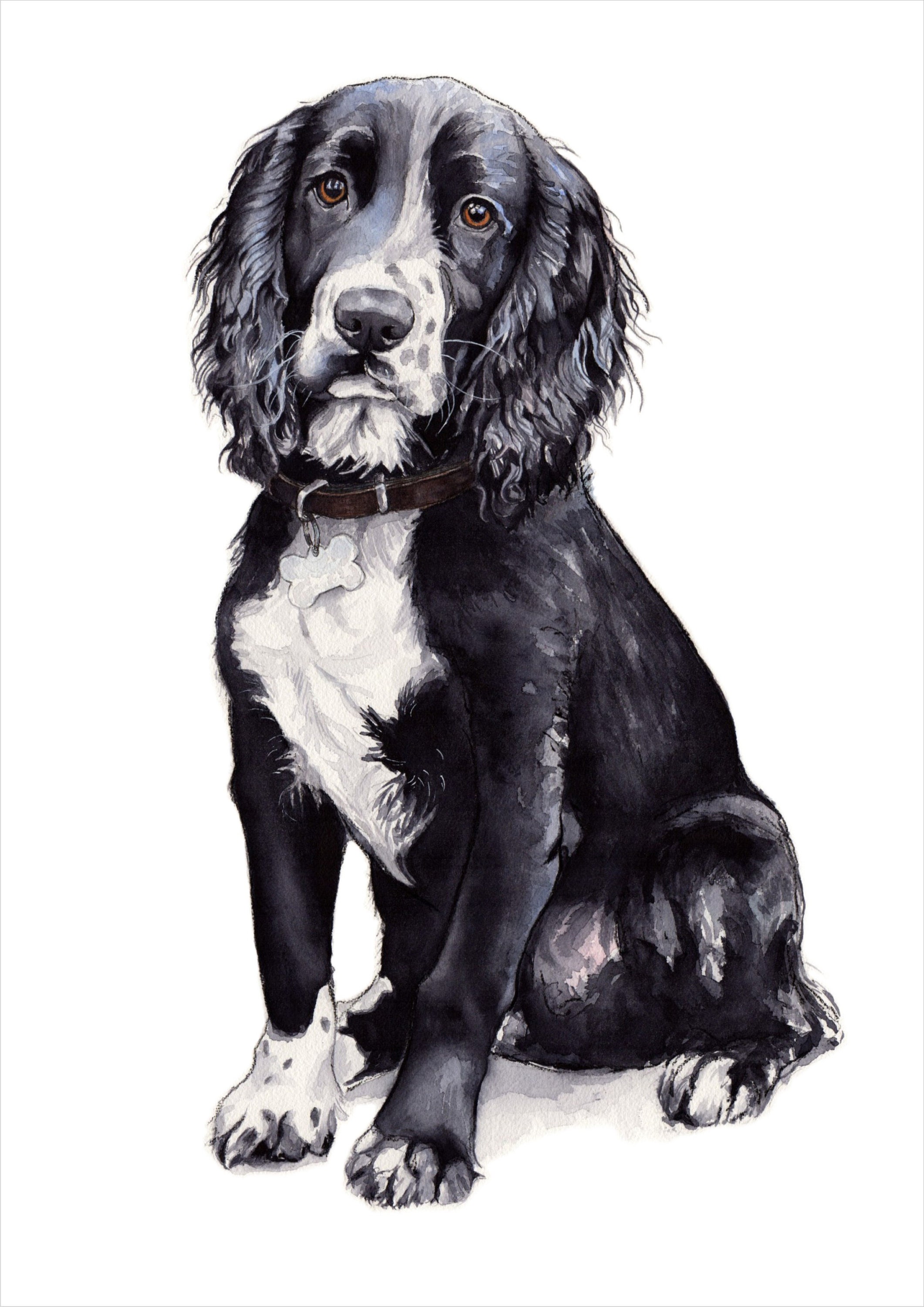 Black and White SPANIEL Fine Art Giclée Print, Wall Art, Nursery Art ...