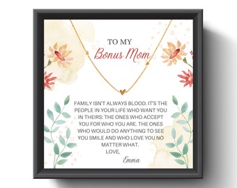 Bonus Mom Gift | Necklace for Step Mom| Christmas Gift for Mother in Law | Three Hearts | Grooms Mother Jewelry | Foster Mom |valentine gift