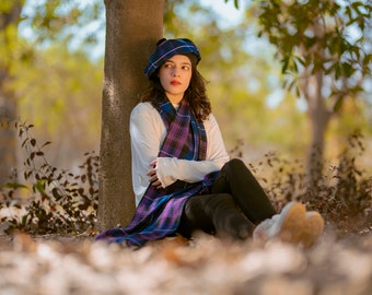 Winter geruite sjaal - Schotse Tartan sjaal & Tam Hat - Winter sjaal en Tam O' Shanter Flat Bonnet Kilt Hat Valentijn cadeau Pride of Scotland