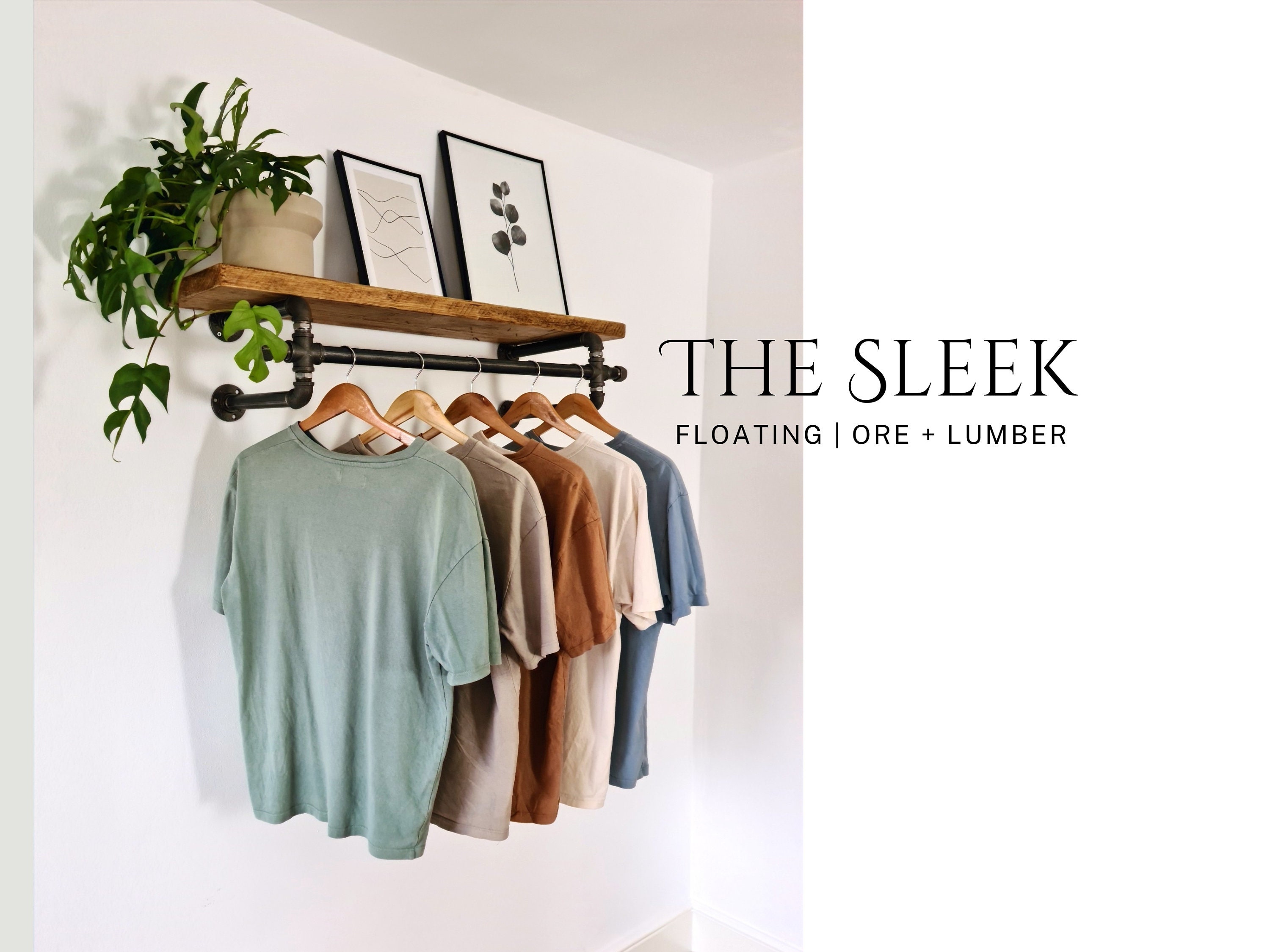 DIY Wall Mounted Clothing Rack with Top Shelf