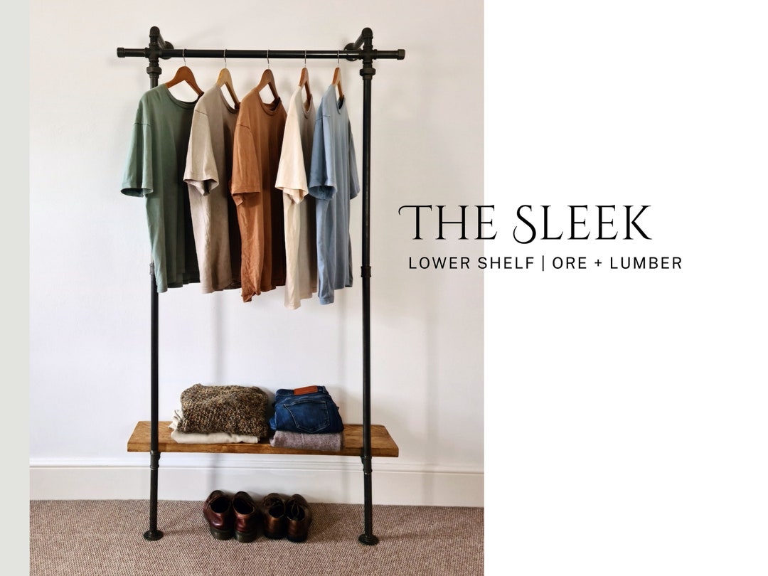 Metal Frame Wardrobe With Lower Shelf Reclaimed and Sustainable Space Saving Etsy UK