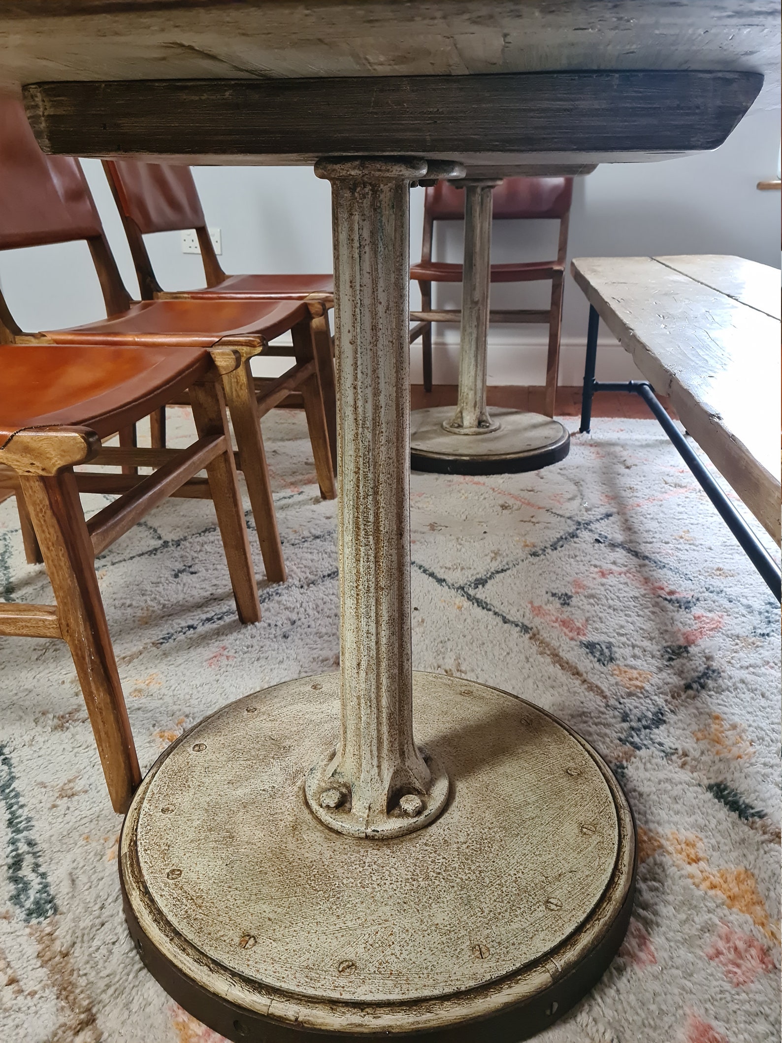 Cottagecore Table Reclaimed Lime Waxed Top Heavy Iron Etsy UK