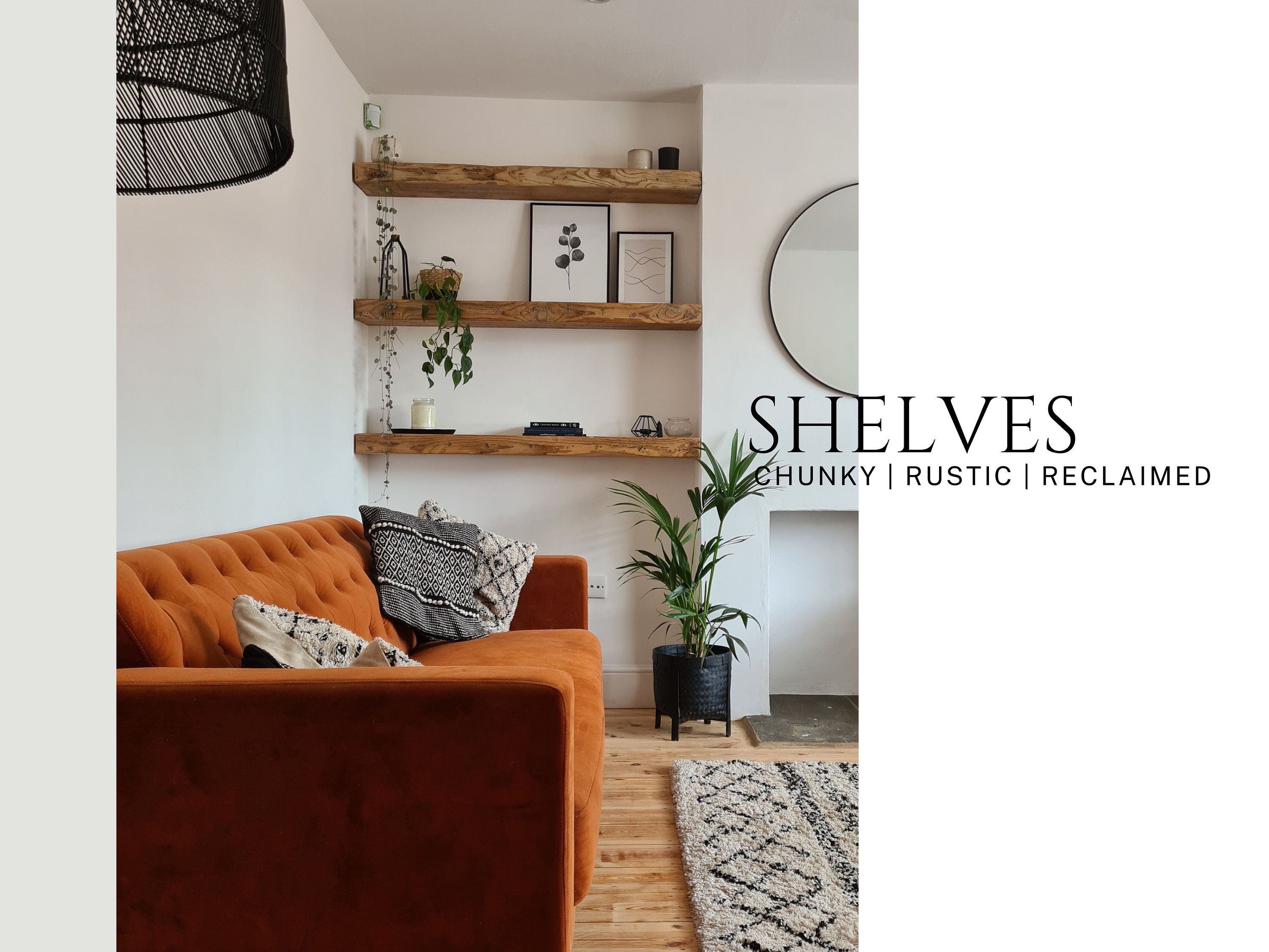 Chunky reclaimed wood shelves discount