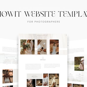 Showit Website Template for Photographers | Wedding Photographer Website Template | Photographer Website | Web Design | Showit Template