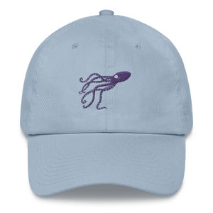 Dad hat, octopus embroidered baseball cap. Octopus hat.