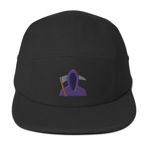 5 Panel Hut, Tod bestickt fünf Panel Mütze.