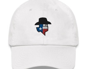Gorra de béisbol bordada estilo Texas Dad Hat, de sarga de algodón.