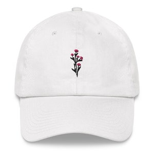 Dad hat, cute flower baseball cap, Embroidered womens floral summer garden hat.