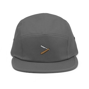 Five Panel Hat Cut Throat Razor barber embroidered cap