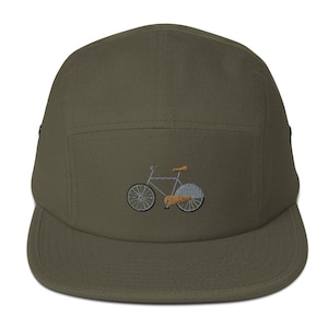 5 Panel Hut, bestickte Fahrradmütze. Vintage Fahrrad fünf Panel-Kappe.