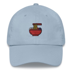 Dad hat, ramen noodles embroidered baseball cap. Ramen lover.