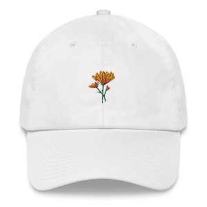 Dad hat, flower baseball cap, Embroidered womens hat.