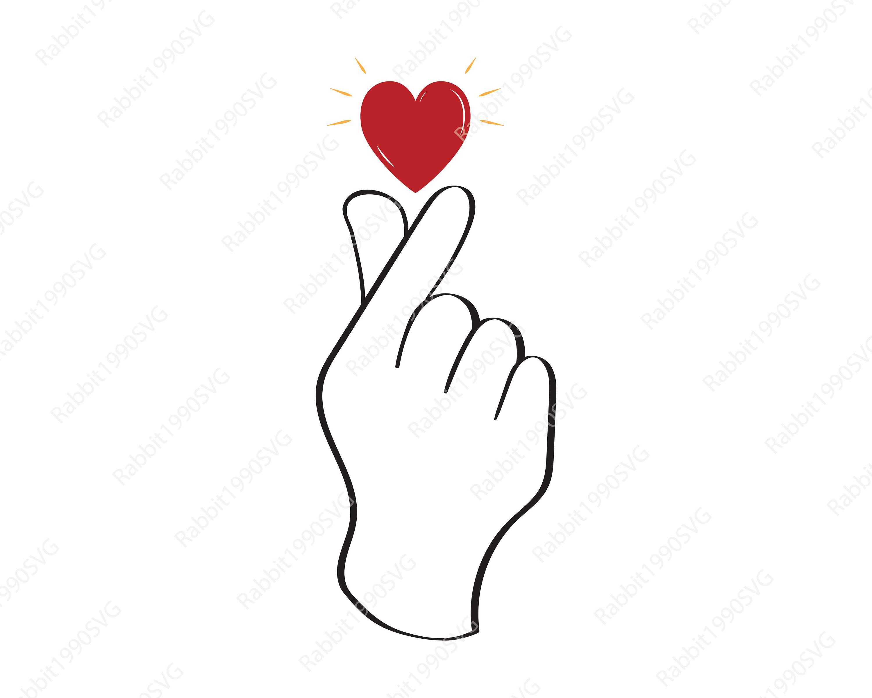 Korean Finger Svg Korean Finger Heart Svg HEART Svg VALENTINE Etsy UK