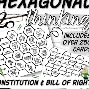 Constitution and Bill of Rights Hexagonal Thinking Activity (Paper Version)