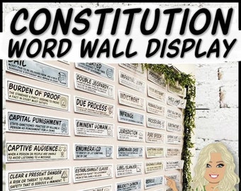 Constitution and Bill of Rights Word Wall Bulletin Board