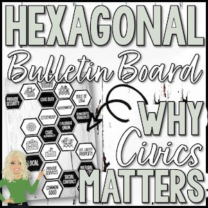 Civic Literacy Hexagonal Thinking Bulletin Board  Middle and High School Civics Vocabulary