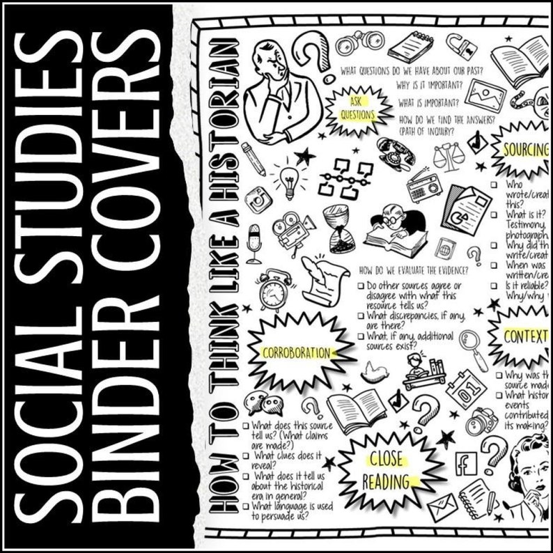Social Studies Subjects Binder Covers Printable Etsy