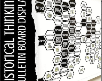 Historical Thinking Hexagonal Bulletin Board Display Digital Download