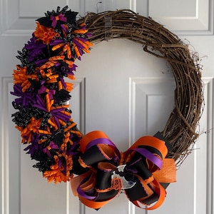 Halloween 18&quot; Wreath Decoration Kit, Grapevine Wreath Not Included (Sold Separately), LUKDesignsBoutique