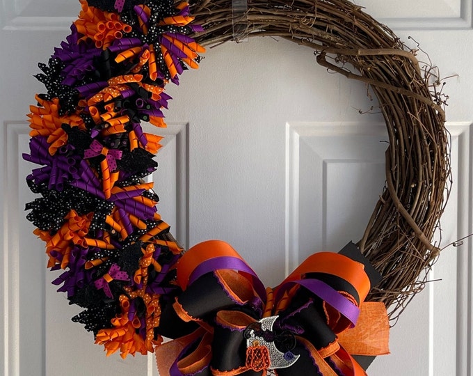 Halloween 18" Wreath Decoration Kit, Grapevine Wreath Not Included (Sold Separately), LUKDesignsBoutique