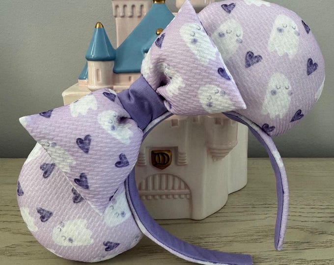 Ghost Mickey Mouse Ears: Purple Halloween Headband