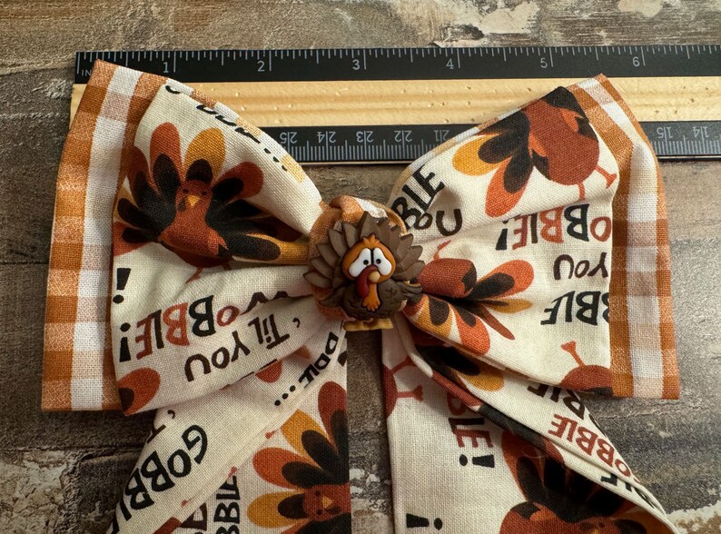 Cream, Brown, and Orange Thanksgiving Turkey Medium Tail Cotton Fabric