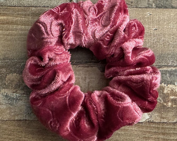 Hot Pink Velour Regular Scrunchie, LUKDesignsBoutique