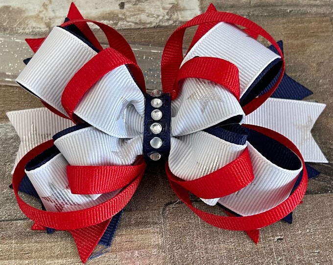 4th of July Hair Bow, Fourth of July Hair Bow, Independence Day Hair Bow, LUKDesignsBoutique