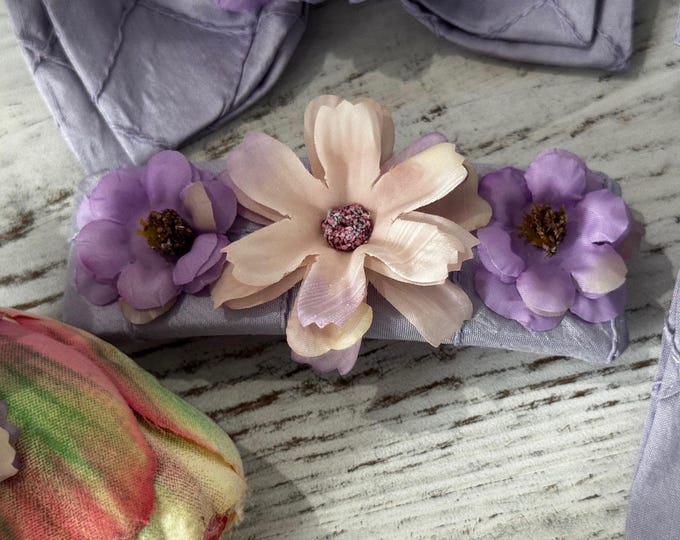 Spring, Wedding, Purple Floral French Barrette, LUKDesignsBoutique