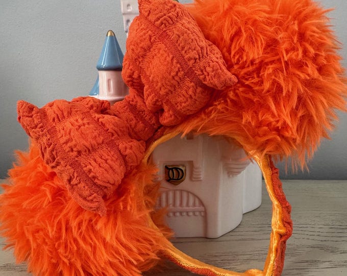 Orange Furry Animal Mickey Minnie Mouse Ears Headband, LUKDesignsBoutique
