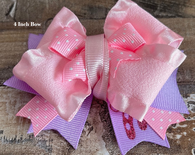 Ballet Hair Bow, Ballet Slippers, dance team,  Pink Ballet Hair Bow, Dance Hair Bow, ballerina hair bow, LUKDesignsBoutique