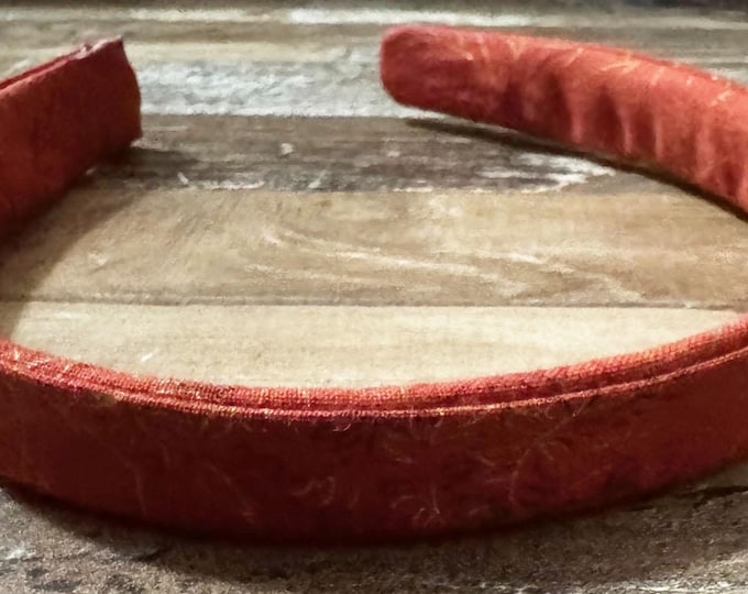 Rust with Gold Accents Cotton Fabric Covered Headband for Fall, LUKDesignsBoutique