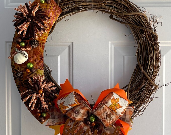Thanksgiving 18" Wreath Decoration Kit, Grapevine Wreath Not Included (Sold Separately), LUKDesignsBoutique