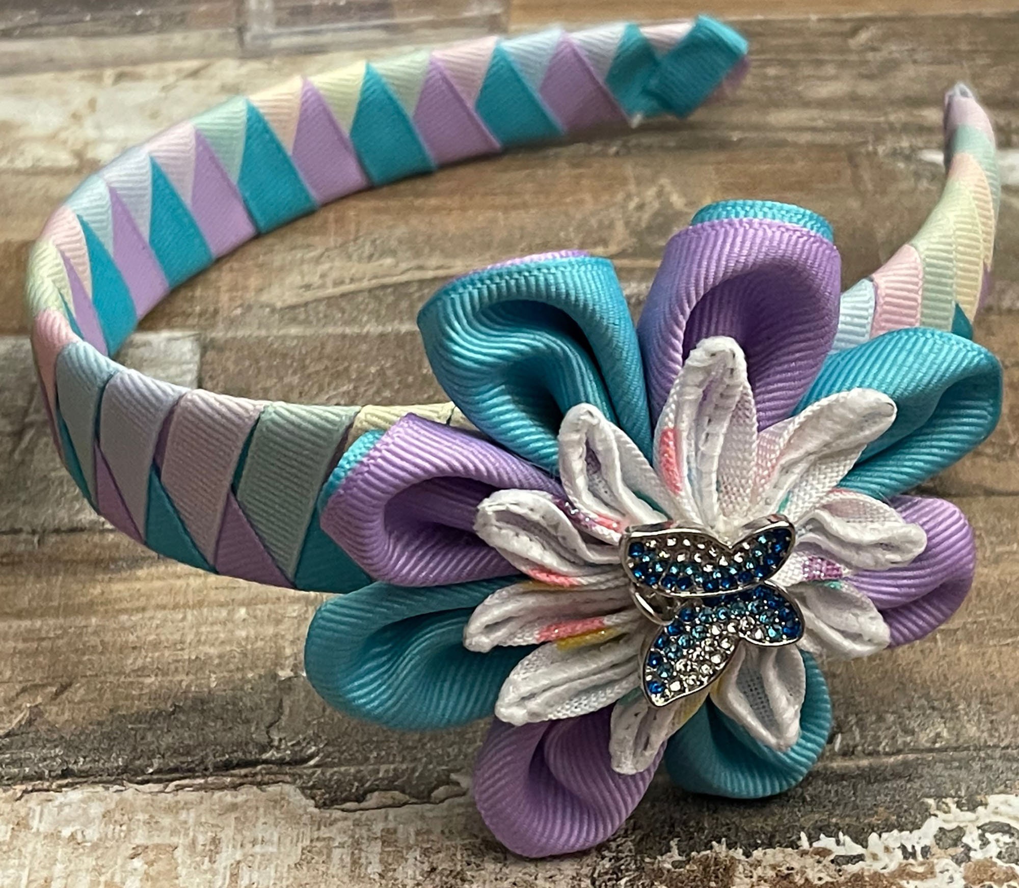 Flower Headband Butterfly Headband Flower Hair Bow Etsy
