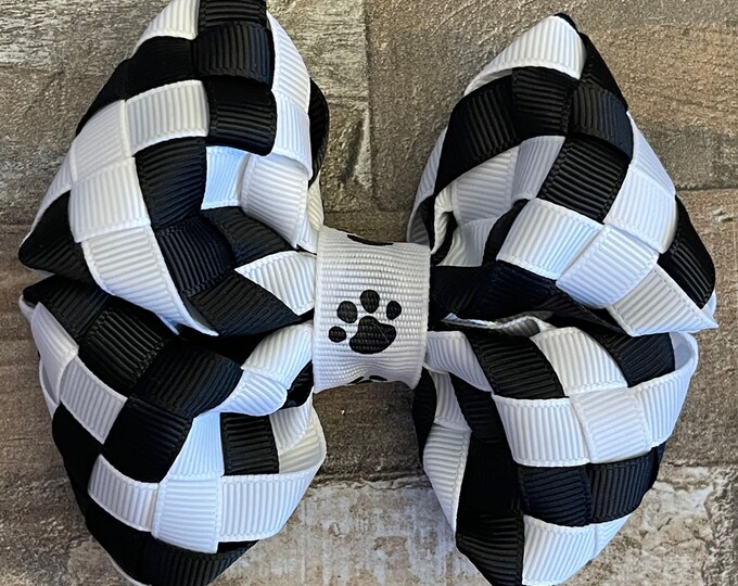 Black and White Hair Bow, Dalmatians Hair Bow, LUKDesignsBoutique