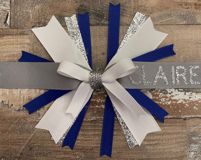 Personalized (choose the name) Grosgrain Hair Bow for Cheerleading, Volleyball, Spirit Wear, Softball, Variety of Sports, LUKDesignsBoutique