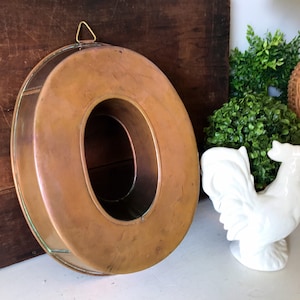 Copper Ring Mold - Vintage Oval Copper Cake Pan Mold - Savarin Mold - Antique Copper Mold - French Country - Copper Kitchen - Wall Decor