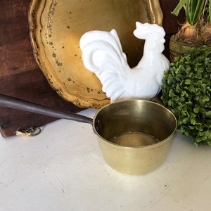 Antique Brass Cookware Pan with Iron Handle - Cast Brass Cook Pot - Antique Cast Brass Saucepan - French Brass Pot- Farmhouse Kitchen- Decor