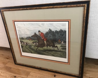 Sheldon William Hunting print C Hunt Etching Engraving Horse print Collectable Antique Fine art England Print