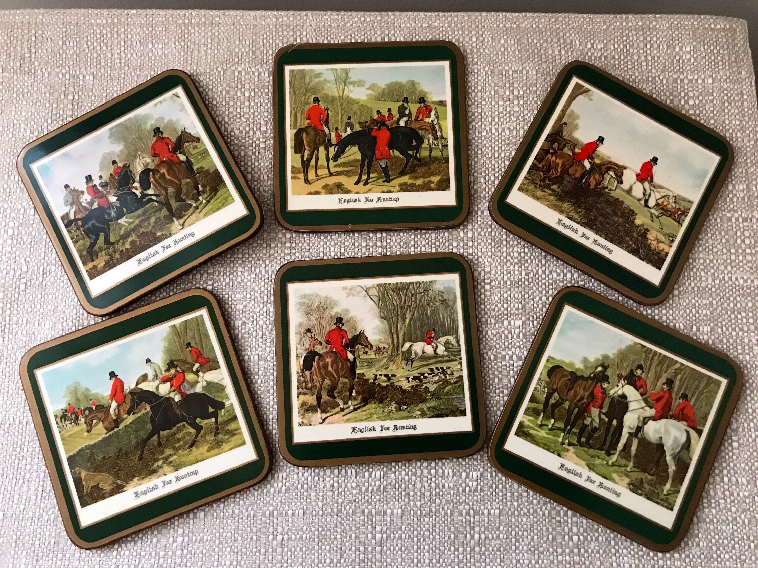 Set of 6 Cork Coasters Vintage Pimpernel English Etsy