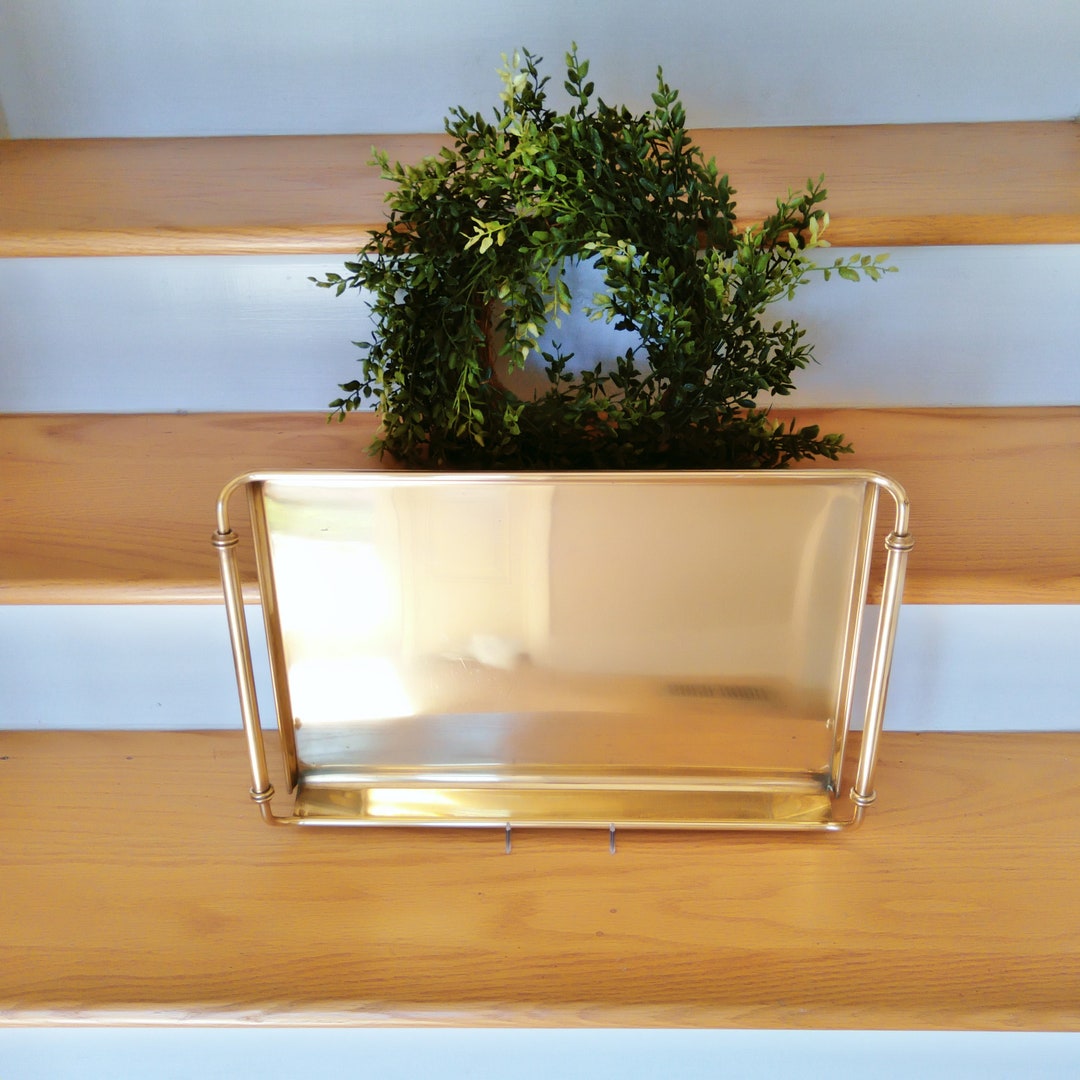 Brass Bar Tray Vintage Rectangular Brass Tray Mid Mod Etsy