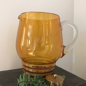 VTG Amber Glass Pitcher - Mid Mod Barware - VTG Beverage Pitcher - Retro Glass Pitcher - VTG Cocktail/Sangria Pitcher - Autumn Glassware image 7