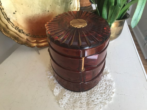 Vintage Rialto Jewelry Box - Brown Tortoise Shell… - image 3