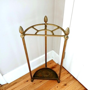 Brass Umbrella Holder - Vintage Brass Umbrella Stand - Brass Cane Holder - Brass & Cast Iron Umbrella Stand - Entryway Decor - SHIPS FedEx