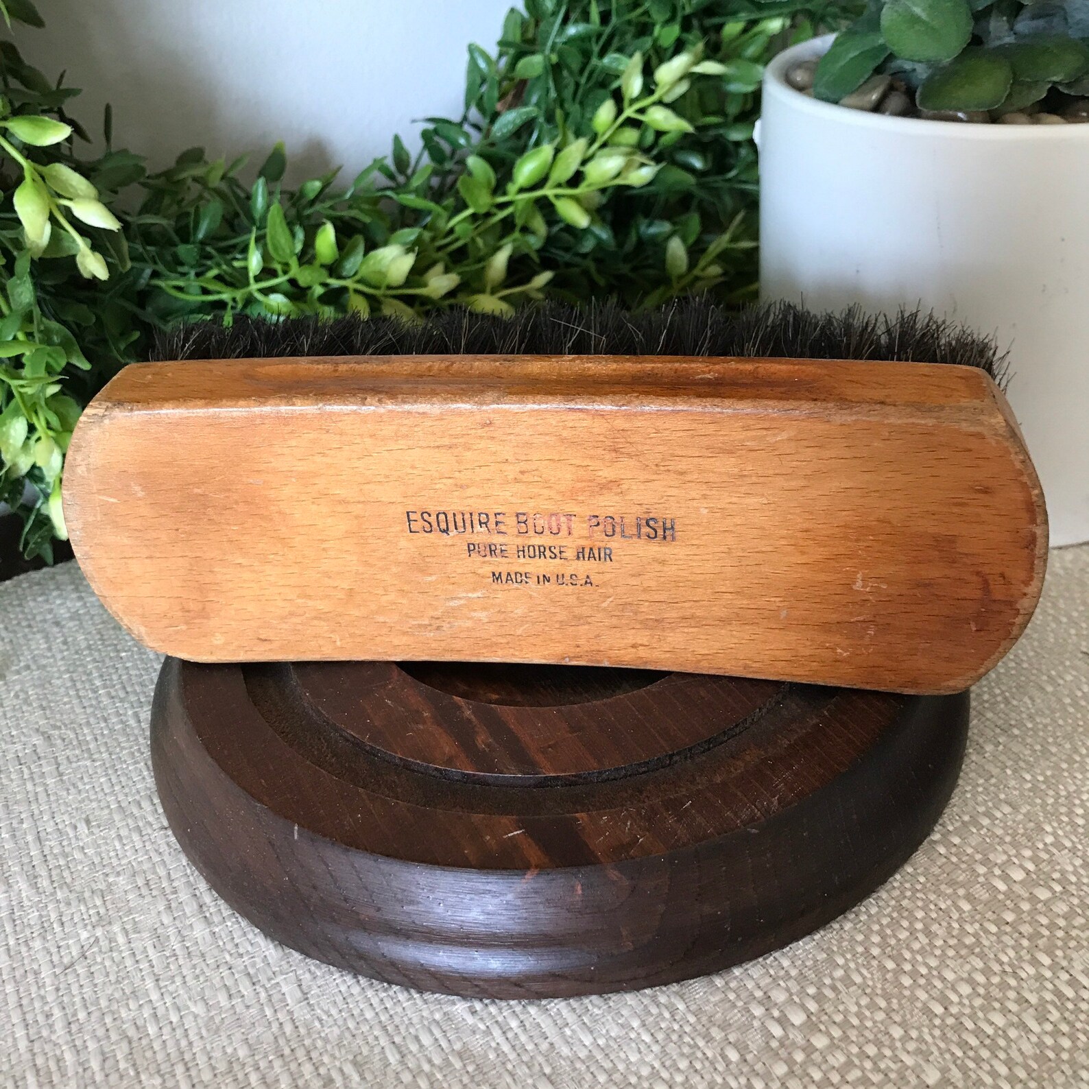 ESQUIRE Horsehair Boot Brush Vintage Shoe Shine Brush Old