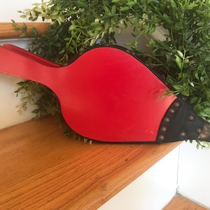 Painted Fireplace Bellows - Vintage Red Fireplace Bellows - Fire Blower - Fireplace Accessory - Fire Pit Tool - Vintage Hearth Decor
